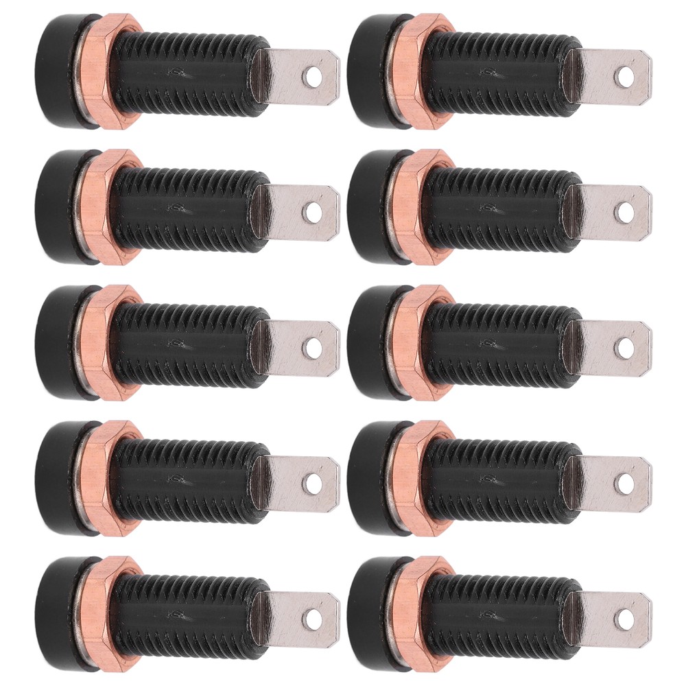 10pcs 4mm Banana Socket Mount Binding Post Connector Adapter Panel Black US