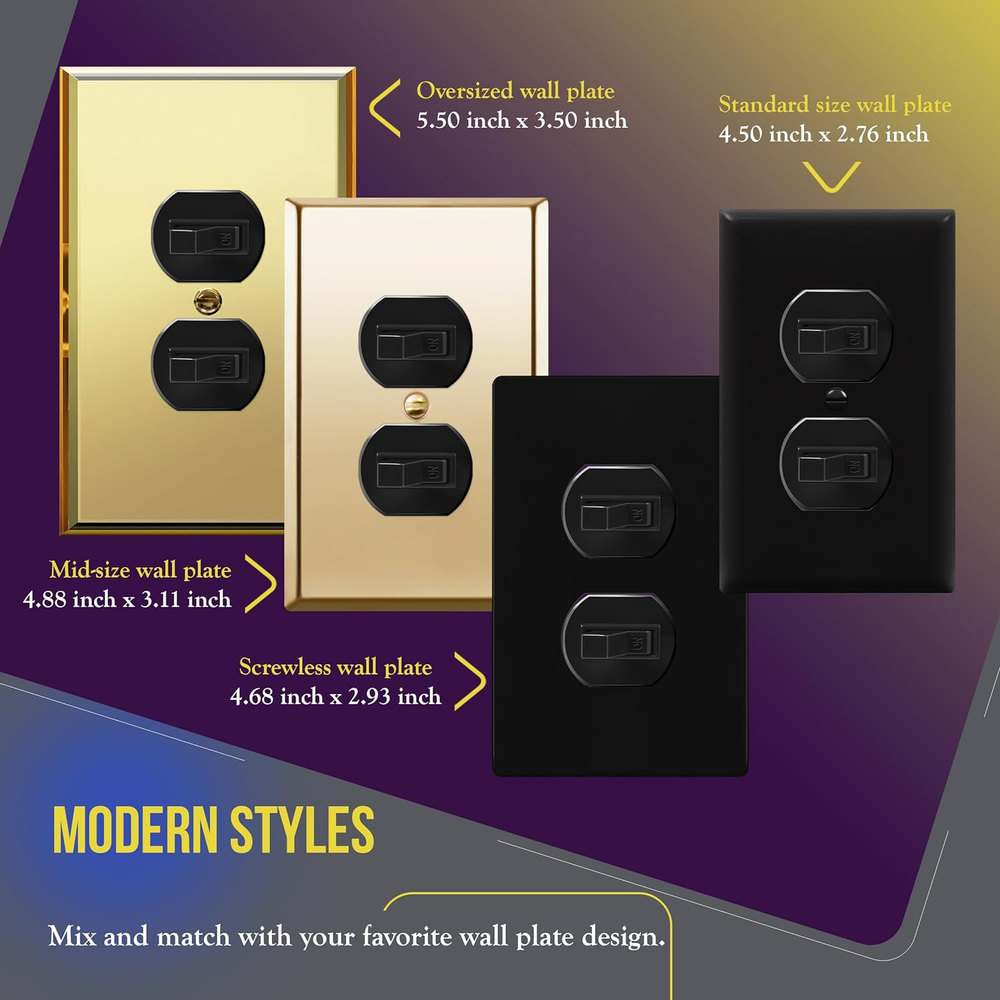 Duplex Double Toggle Light Switch, Single Pole, Side Wiring, Copper Wire Only, G