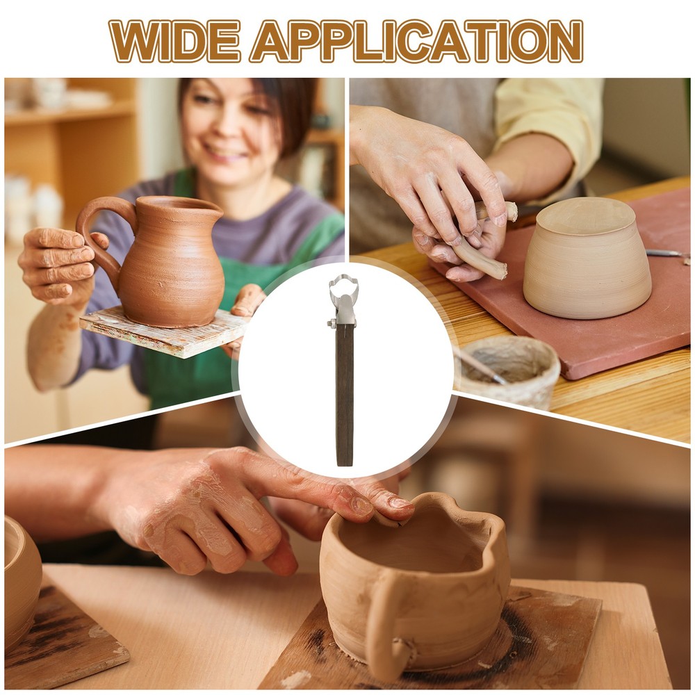 2Pcs Pottery Handle Making Tool, Clay Extruder Tools (Semi-circular&Flame Shape)