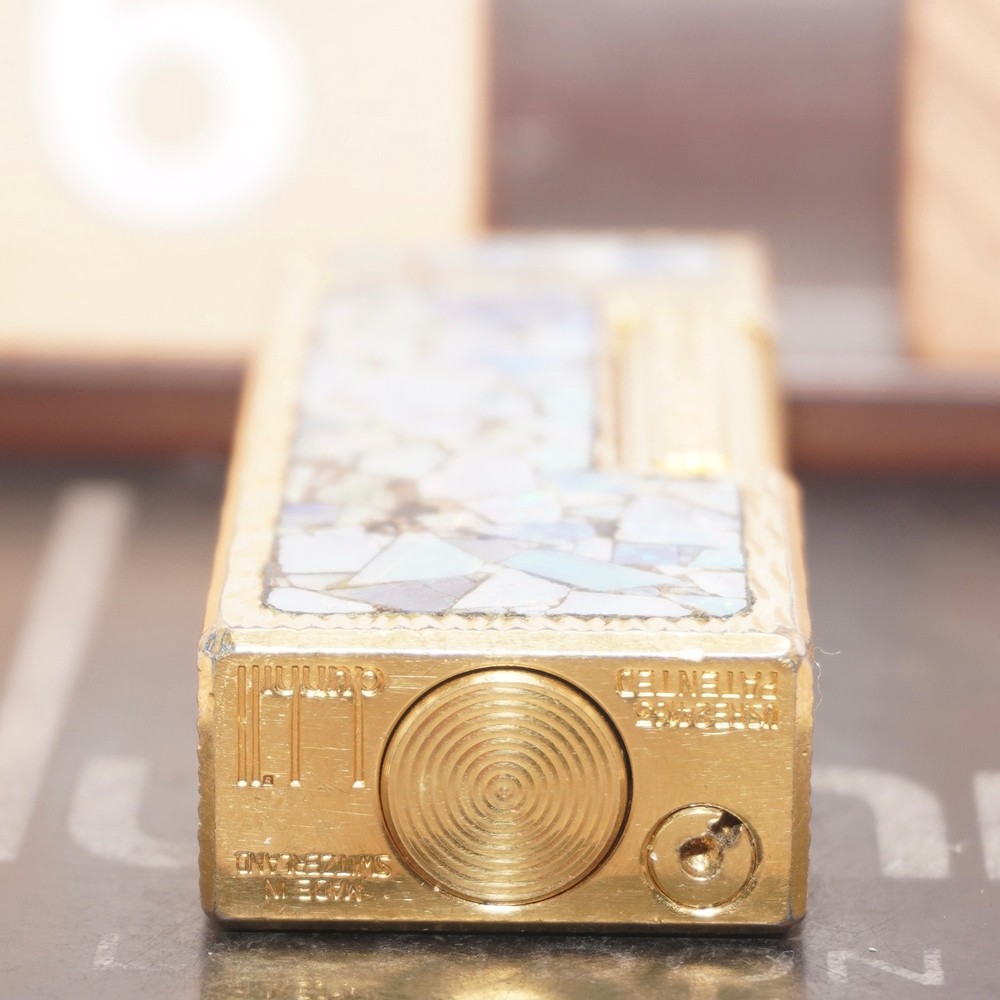 Dunhill Lighter Gold Wav Opal Pattern _Ultrasonically Cleaned_Working