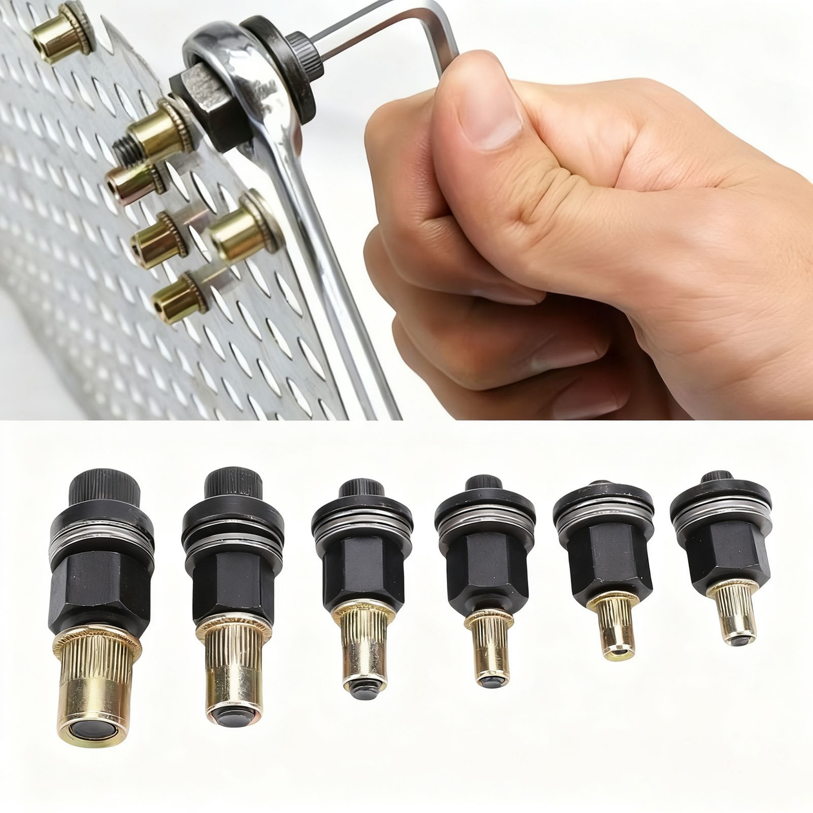 6-Piece SAE & Metric Rivet Nut Tool Set Manual Rivet Nut