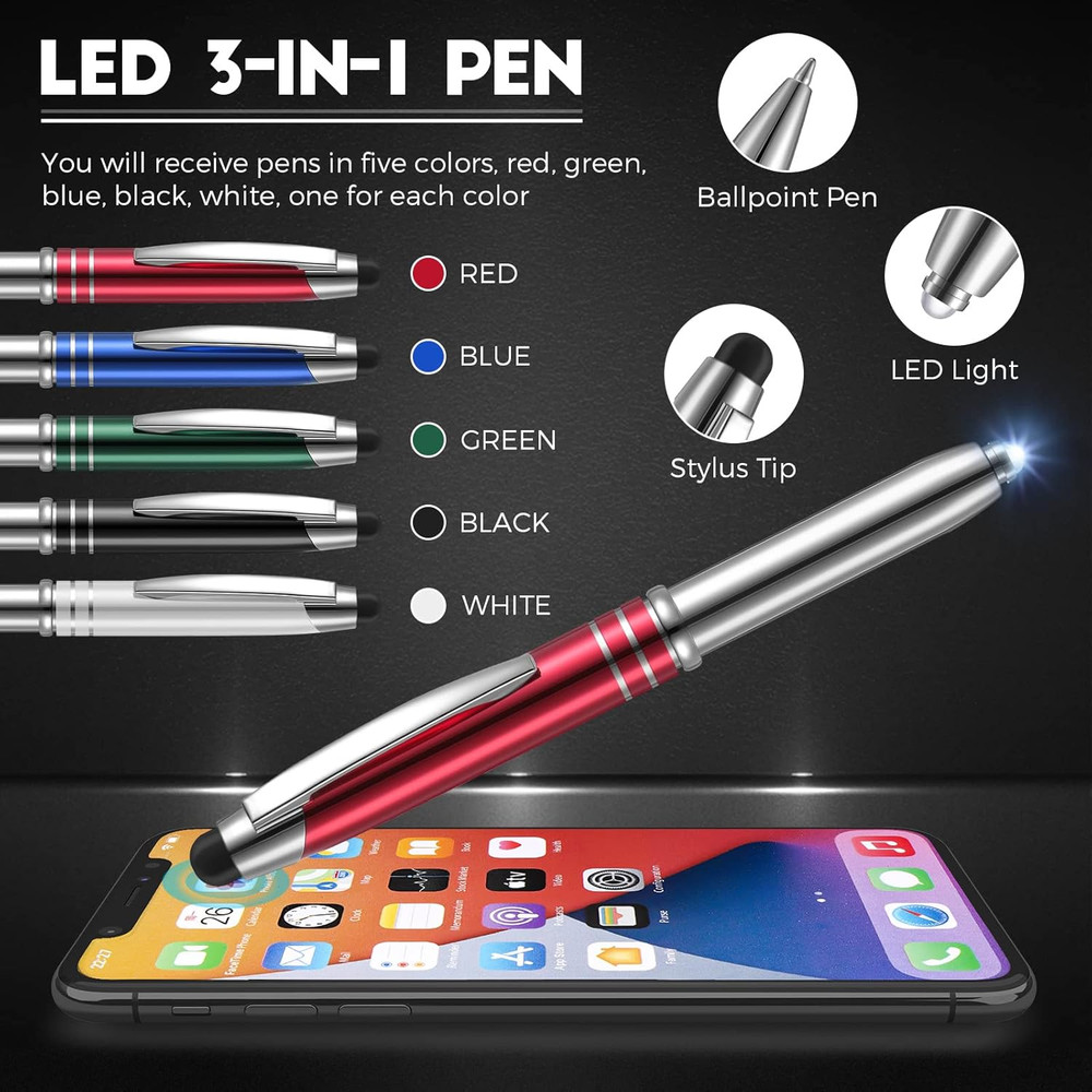 5 Pieces Stylus Pen for Touchscreen Devices Multi-Function Capacitive Pen with L