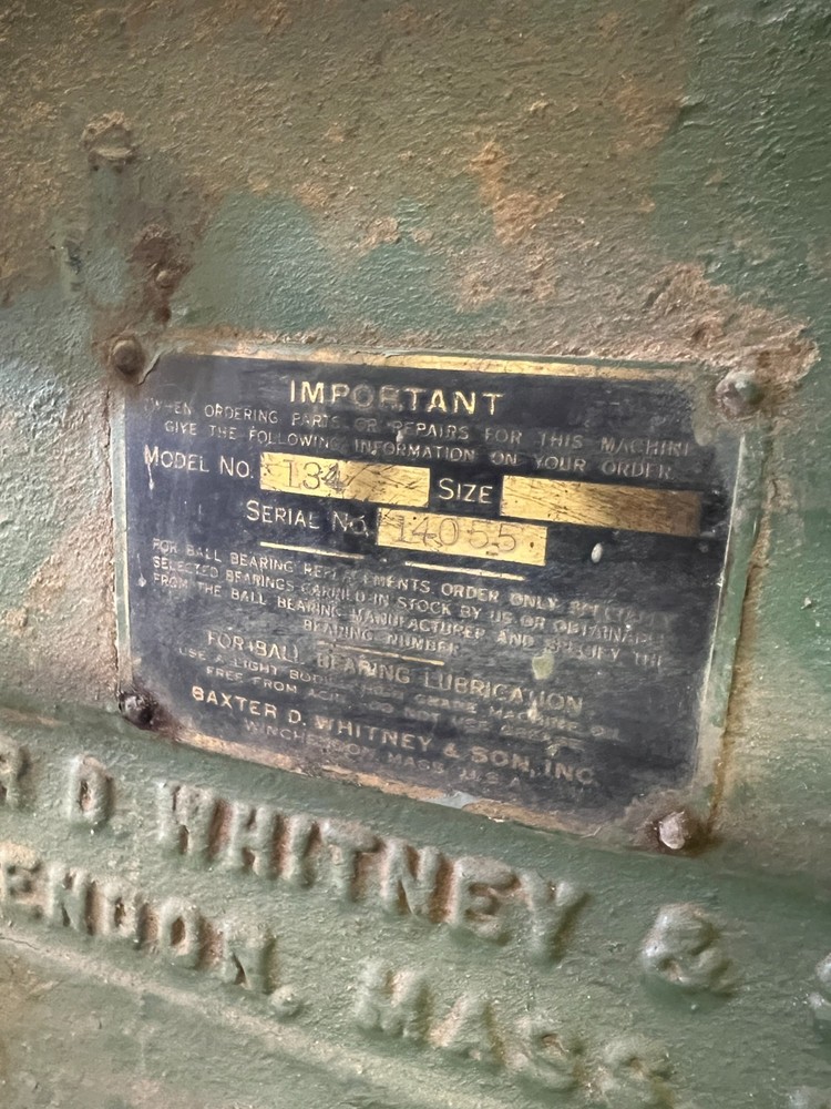 BAXTER D WHITNEY 134 DOUBLE SPINDLE SHAPER