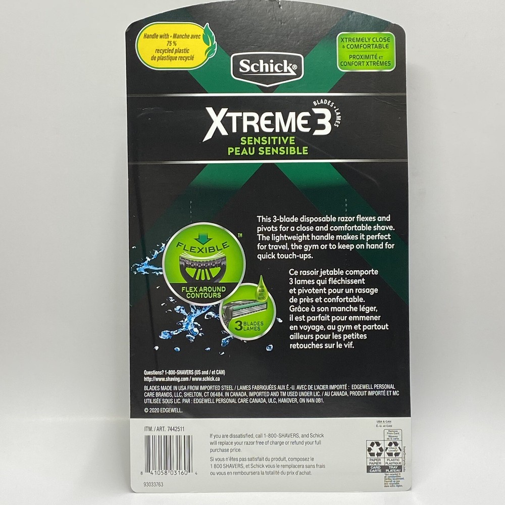 Xtreme 3 Blade Sensitive Razor with Vitamin E & Aloe 24 Count