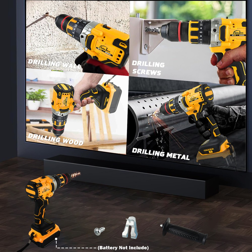 1/2" Brushless Cordless Drill Driver for Dewalt 20V Battery (TOOL ONLY)