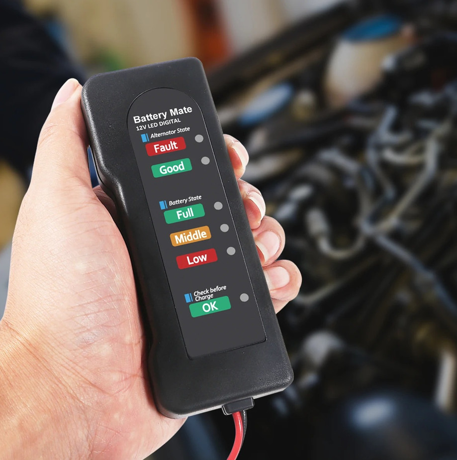 12V Car Battery Tester Alternator Checker LED Charging System Analyzer