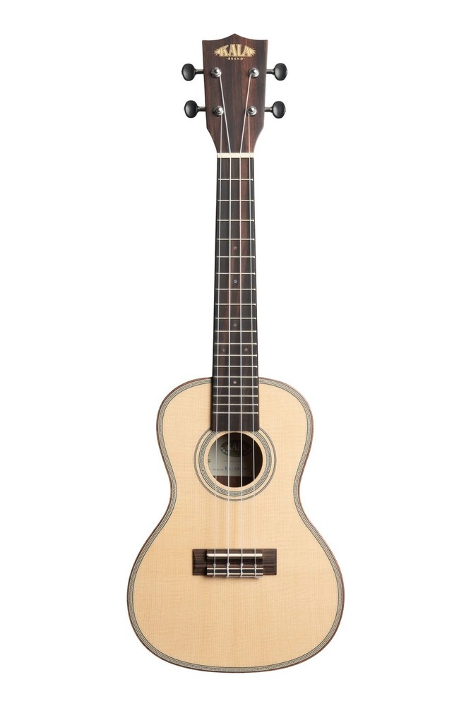 Kala Solid Spruce Top Striped Ebony Sides Concert Ukulele Uke