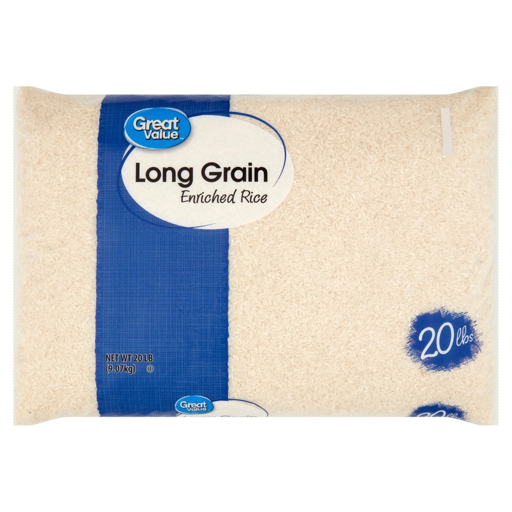 Great Value Long Grain Rice 20 lbs Enriched Single