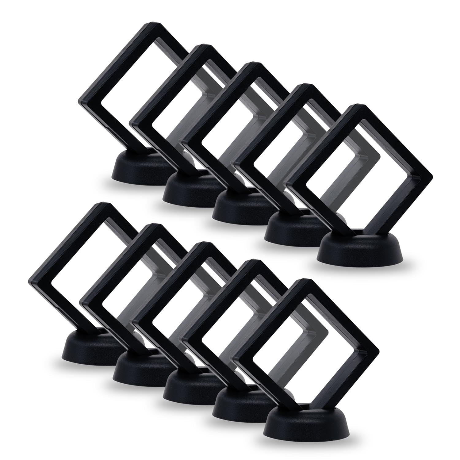 SQEYYGI 10Pcs Coin Holder Challenge Display 2.75×2.75×0.8 inches, Black