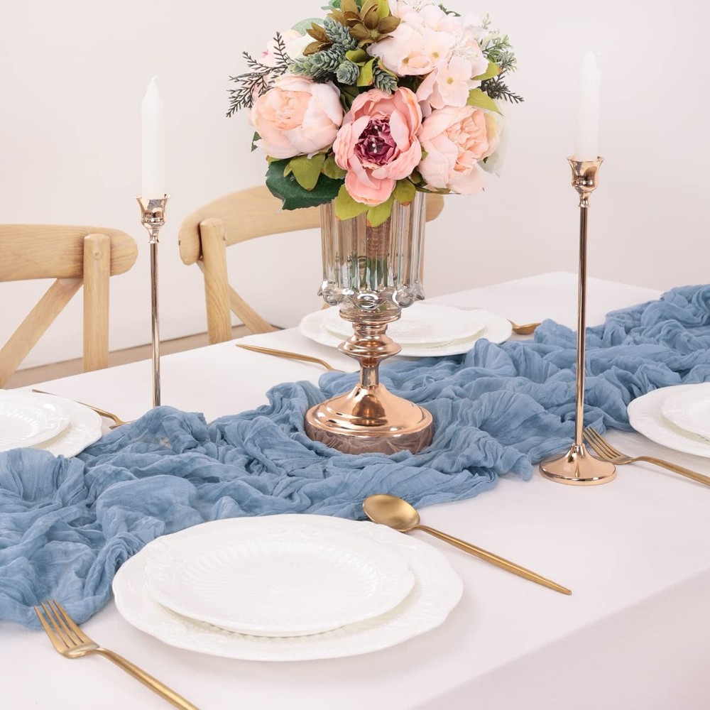 Dusty Blue Table Runner Cheesecloth Table Runner 10 Pack 10FT Rustic Spring T...