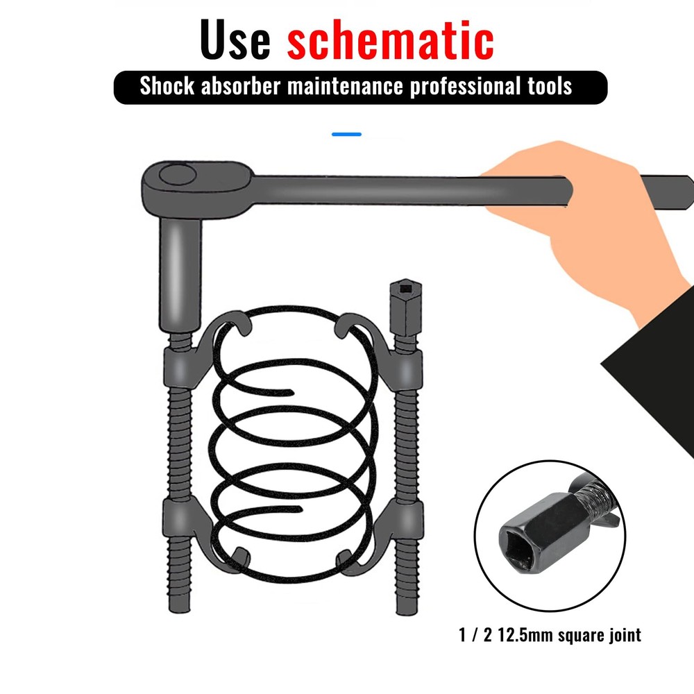 15" 380MM Coil Spring Compressor Tool, Heavy Duty Auto Suspension Compression...