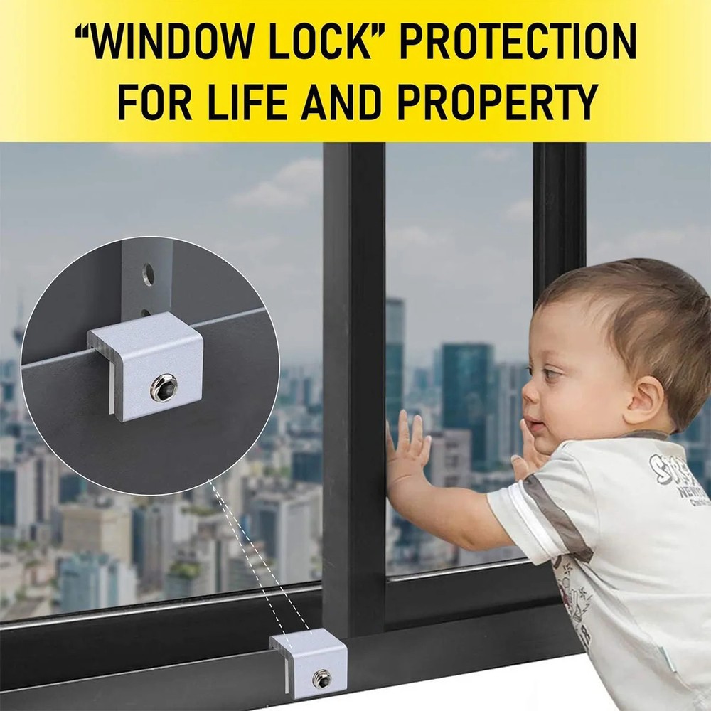 4pcs/set sliding window locks door security locks window security bars with key