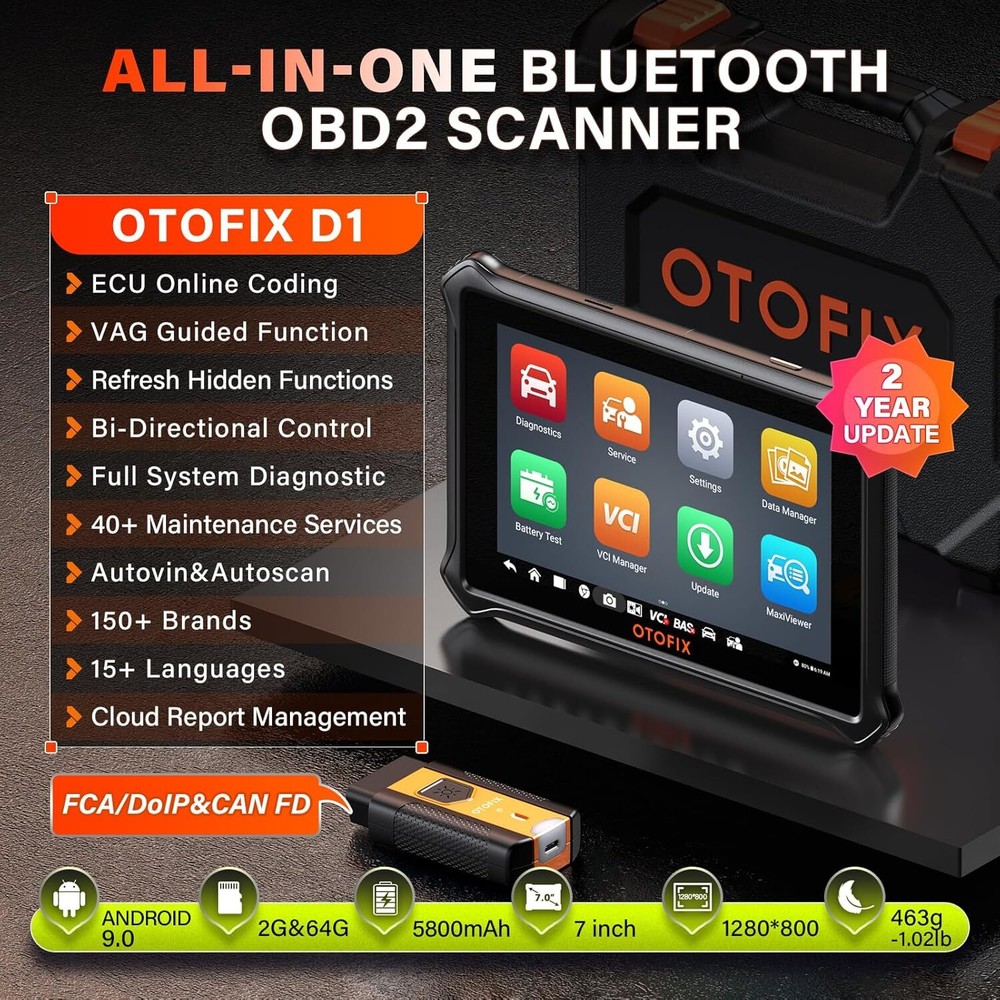 2025 OTOFIX D1 Auto Full System Diagnostic Scanner Bidirectional Key Coding TPMS