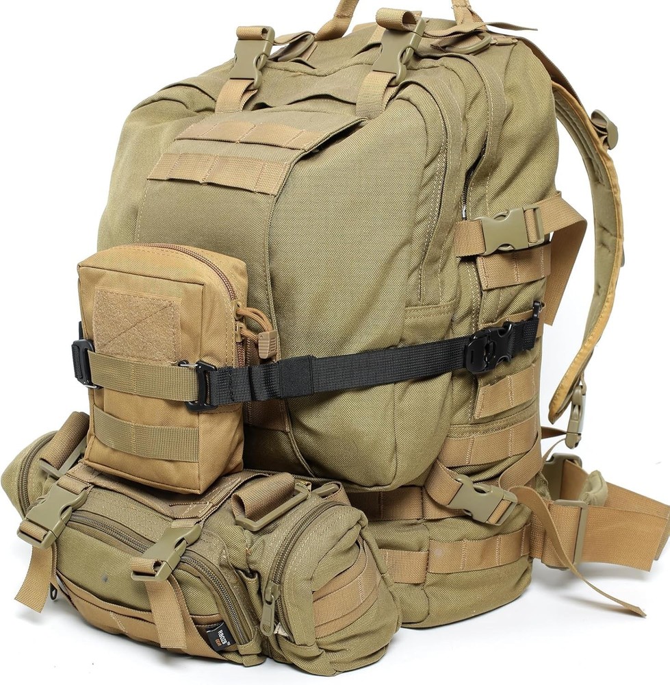 MOLLE Tactical Straps for Backpack - Adjustable 7.5-22 inch 2-Pack, Black