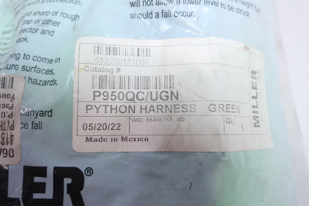 Miller P950QC/UGN Universal Fit Green Python Harness