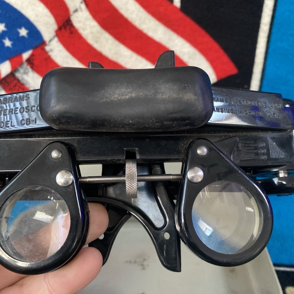 ABRAMS STEREOSCOPE Model CB-1 2-4 Viewer BLACK w CASE EUC