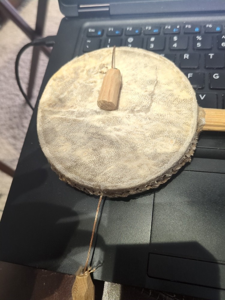 Vintage Monkey Drum Spinning Double Sided Hand Twist Percussion Rattle