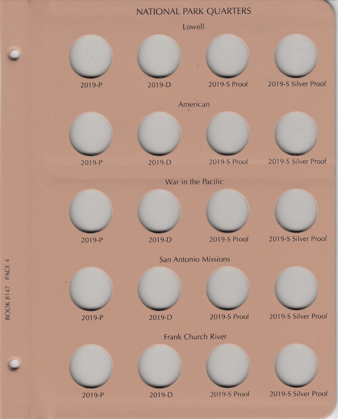 Dansco Coin Album For National US Parks ATB Quarters w/ Proofs 2016-2021 8147