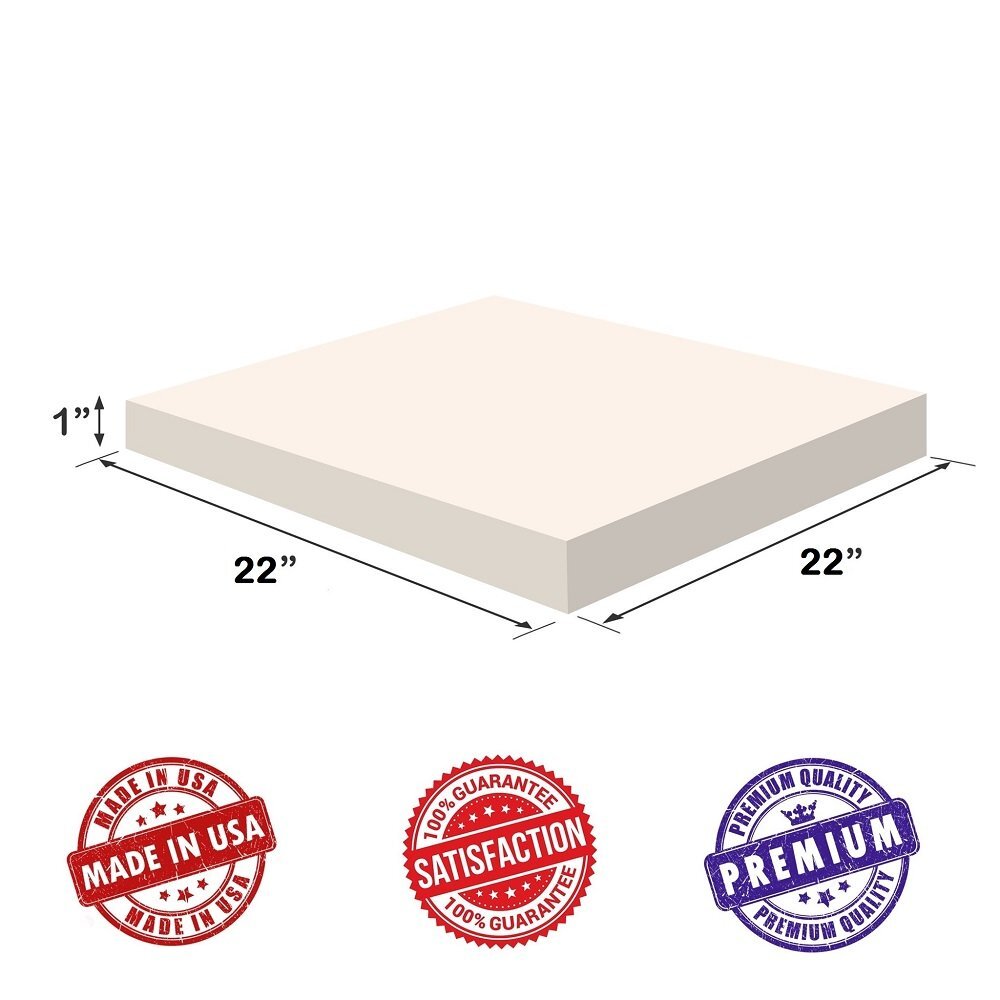 Dream Solutions USA Upholstery Visco Memory Foam Square Sheets - 2 Pack...