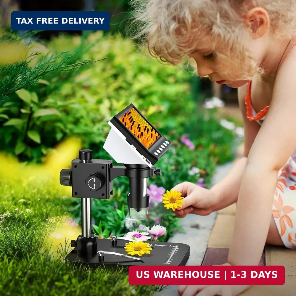Hayve 4.3'' IPS Coin Microscope, 1000X Magnification Digital Microscope for Adul