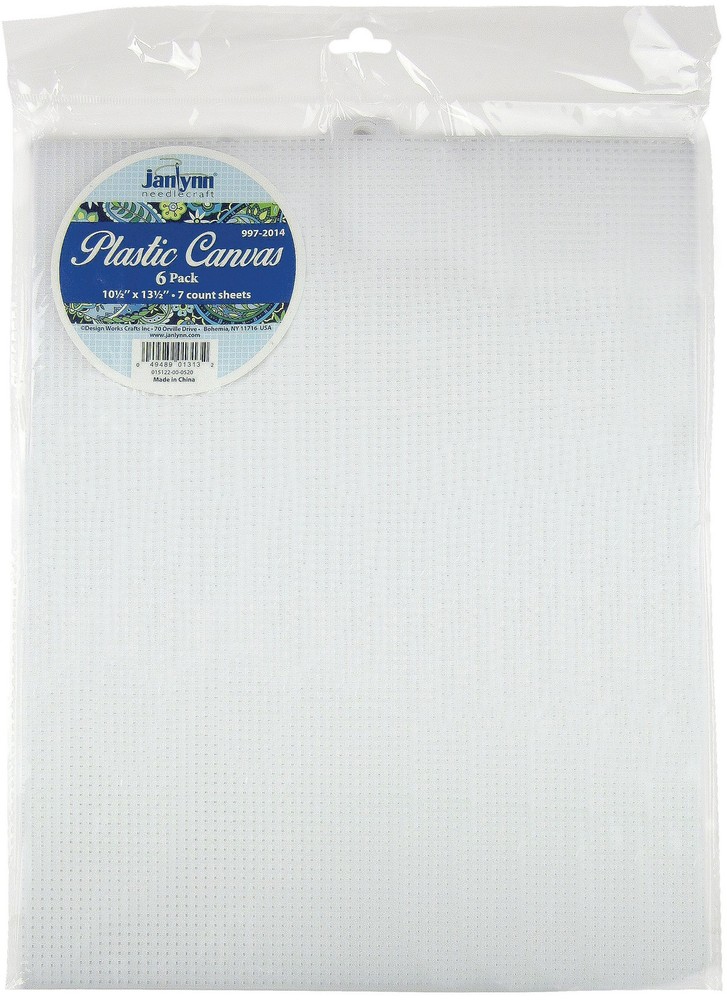 Janlynn Plastic Canvas 7 Count 10.5"X13.5" 6/Pkg-Clear