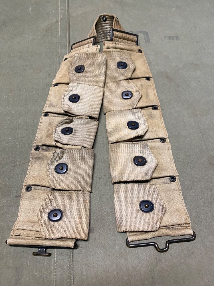 ORIGINAL WWI US ARMY M1910 INFANTRY M1903 RIFLE  10 POCKET AMMO BELT-PB&CO 1917