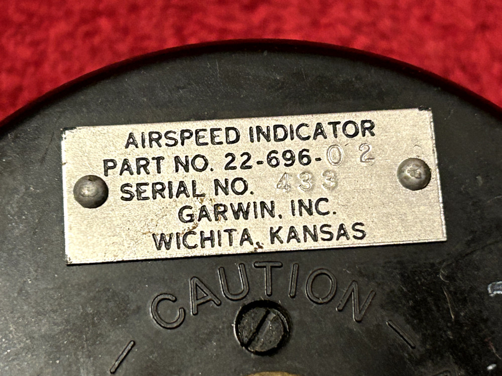 GARWIN AIRSPEED INDICATOR P/N 22-696-02