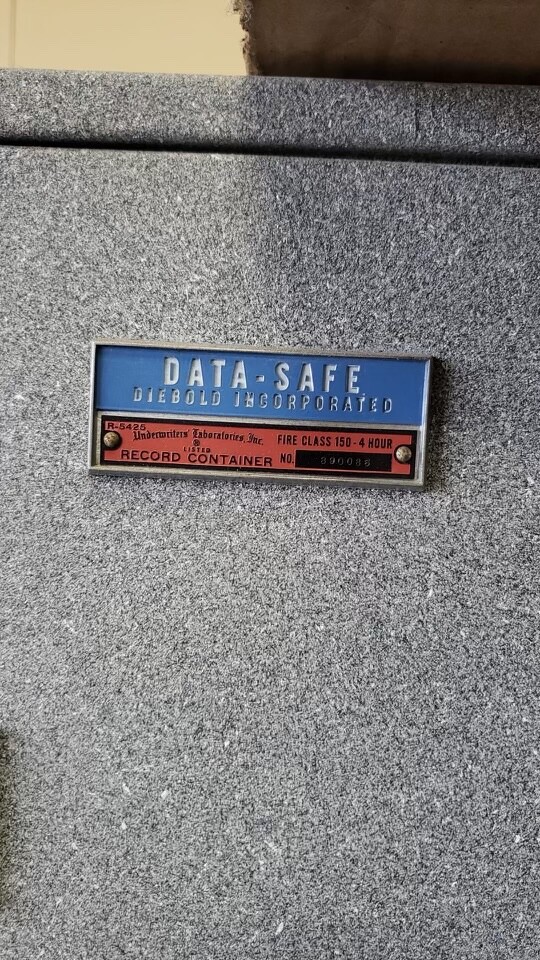 Diebold F2-ND Data Safe Record Storage Combination Safe 55" x39" x77" Class 150