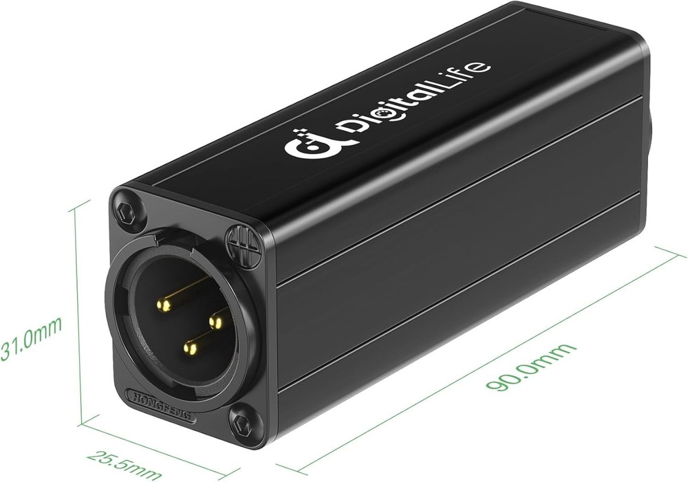 Compact Single-Channel XLR Noise Isolator - Hum Eliminator for Professionals