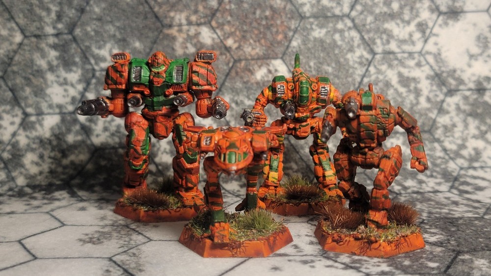 Battletech Savanah Camo Custom Painted Lance