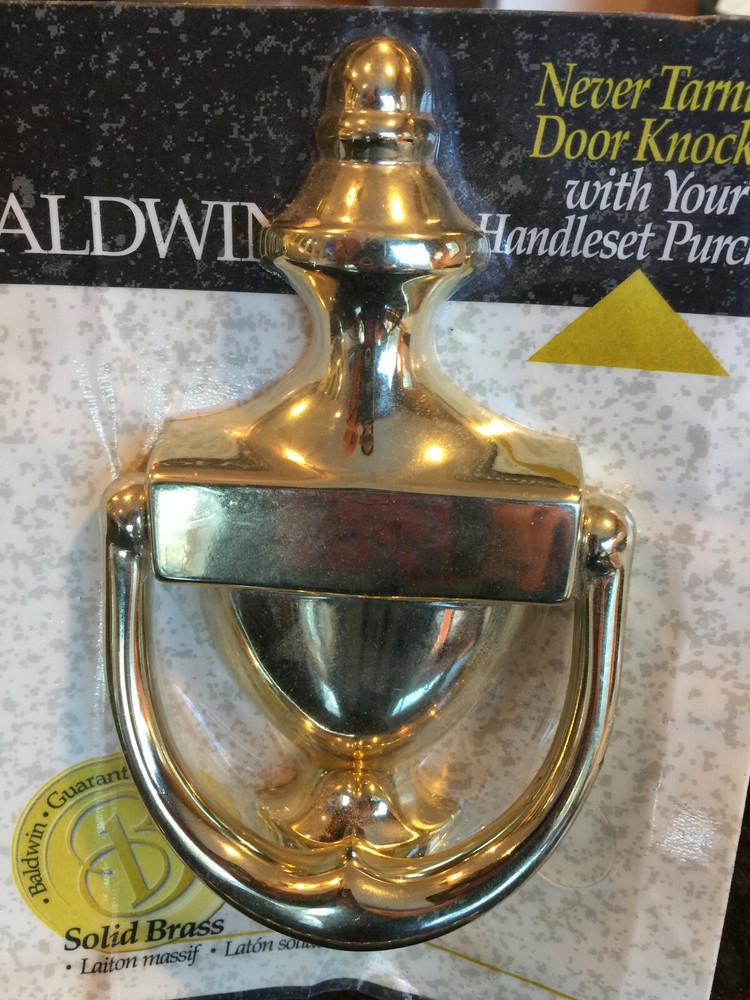 Baldwin Solid Brass Never Tarnish Door Knocker, New in Package