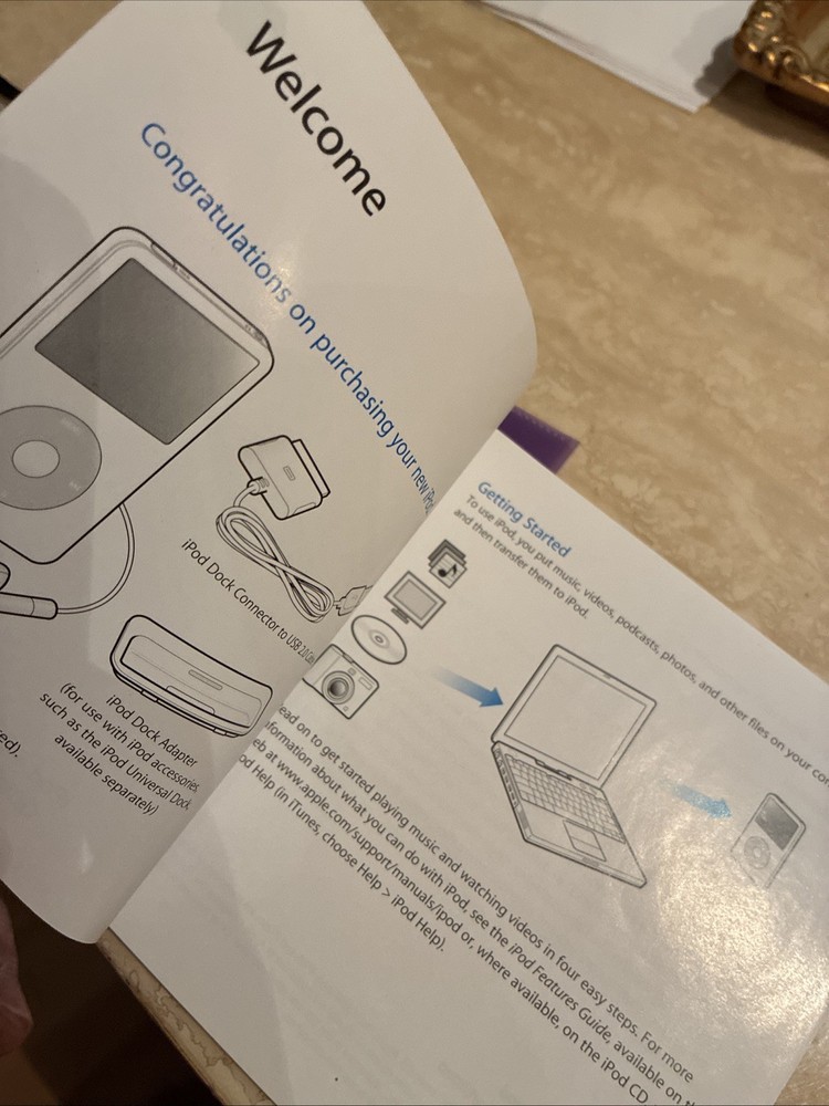 APPLE iPod & iTunes Install CD 2Z691-5513-A OEM 2005 Software, Quick Start Guide