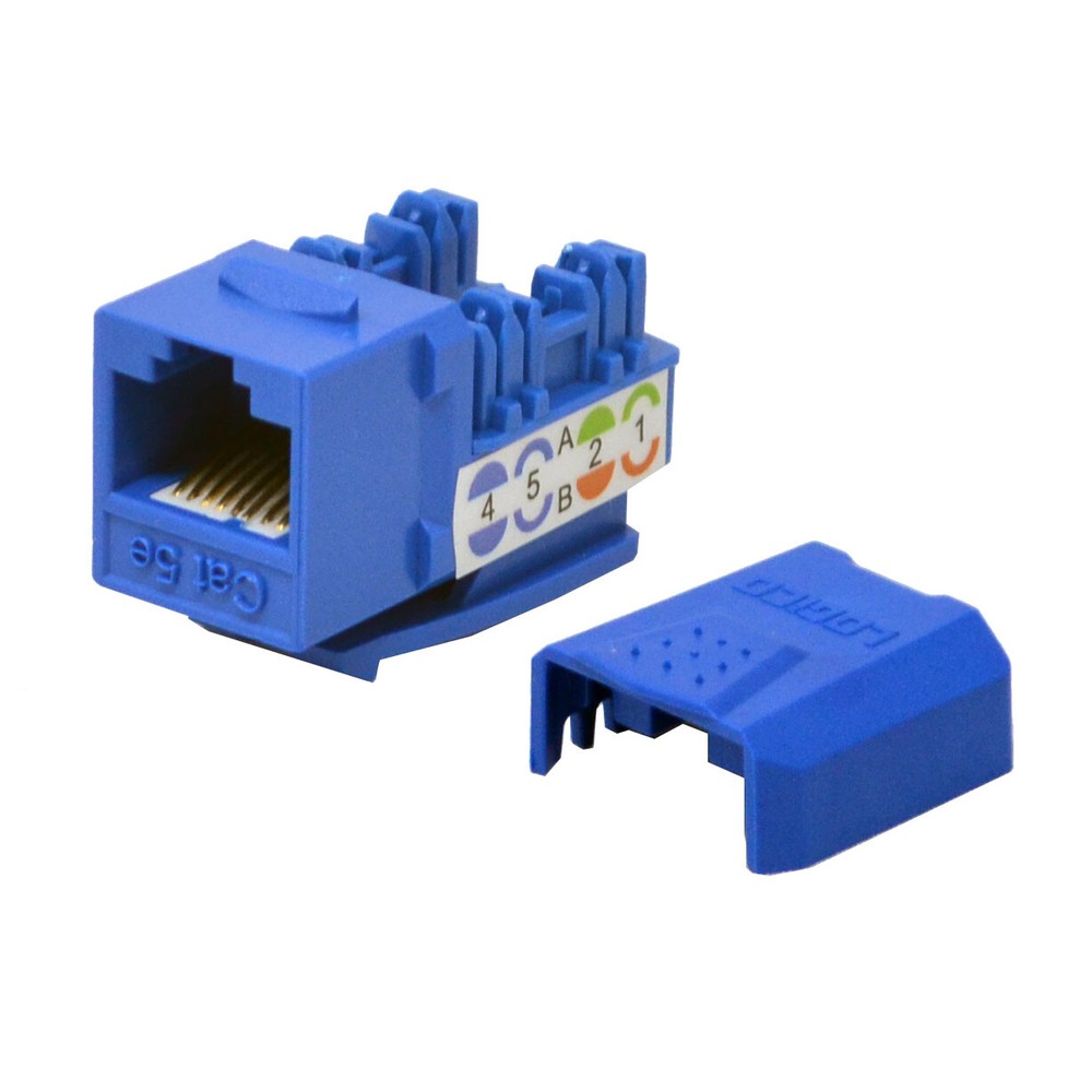 Keystone Jack Cat5e Blue Network Ethernet 110 Punchdown 8P8C