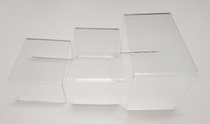 1 Case - 10 Sets - Agaci Clear Display Risers - 3 Per Set - Nesting Risers.