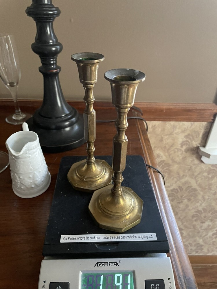 PAIR OF VINTAGE RUSTIC CANDLESTICKS