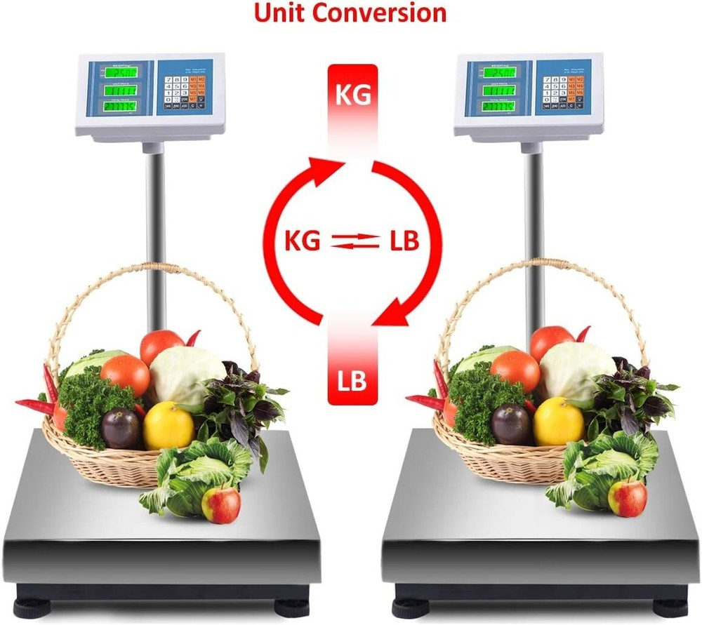 660lbs/0.2 Weight Computing Digital Floor Platform Scale Postal Shipping Mailing