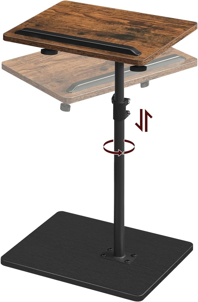 TV Tray Table, Sofa Armrest Tray Table for Couch, 360° Swivel Height Adjustable