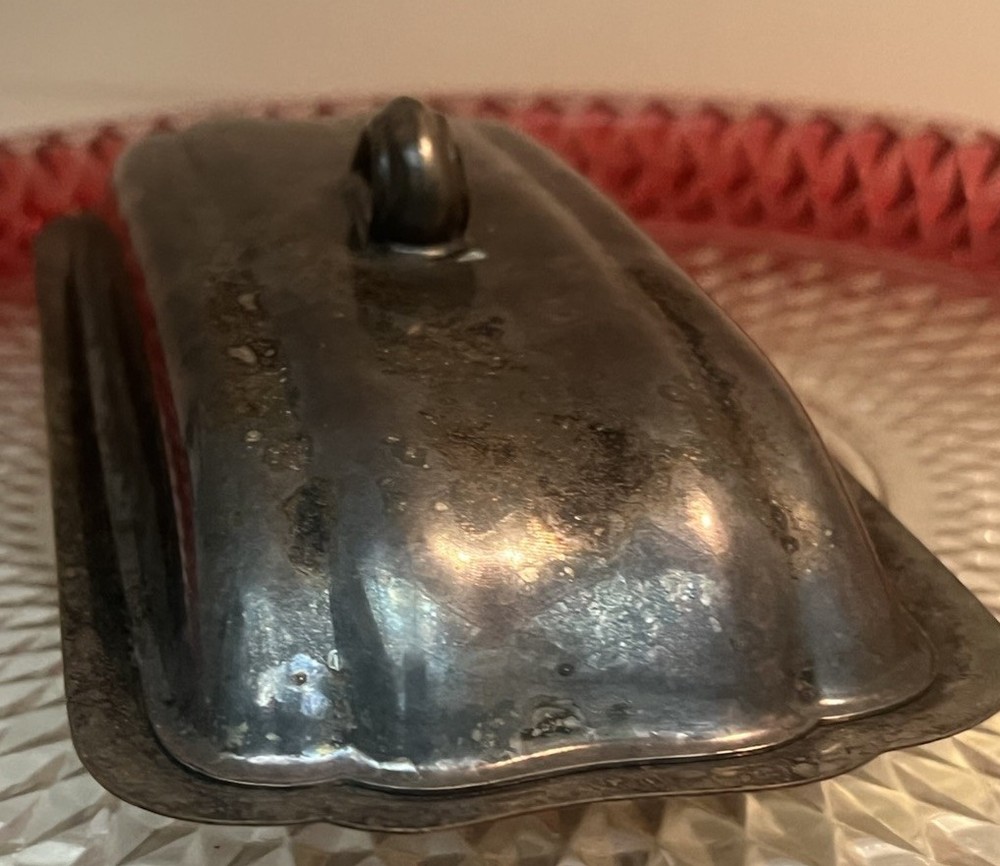 Vintage Butter Dish Silver Plated Poole 101 EPCA BRISTOL Art Deco