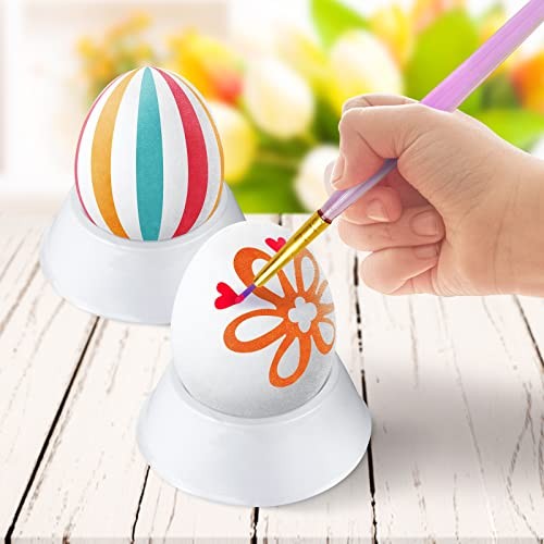 White Easter Eggs Painting Kit-24 Paintable Flocking 24 Flocking White Eggs