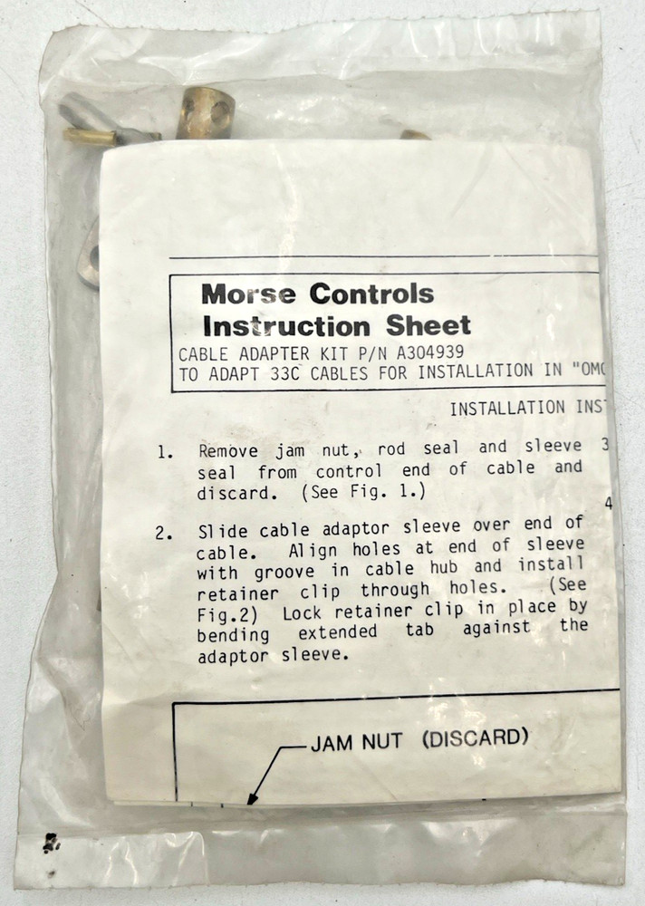 MORSE CONTROLS 304939 6375 CONTROL ADAPTER KIT NEW