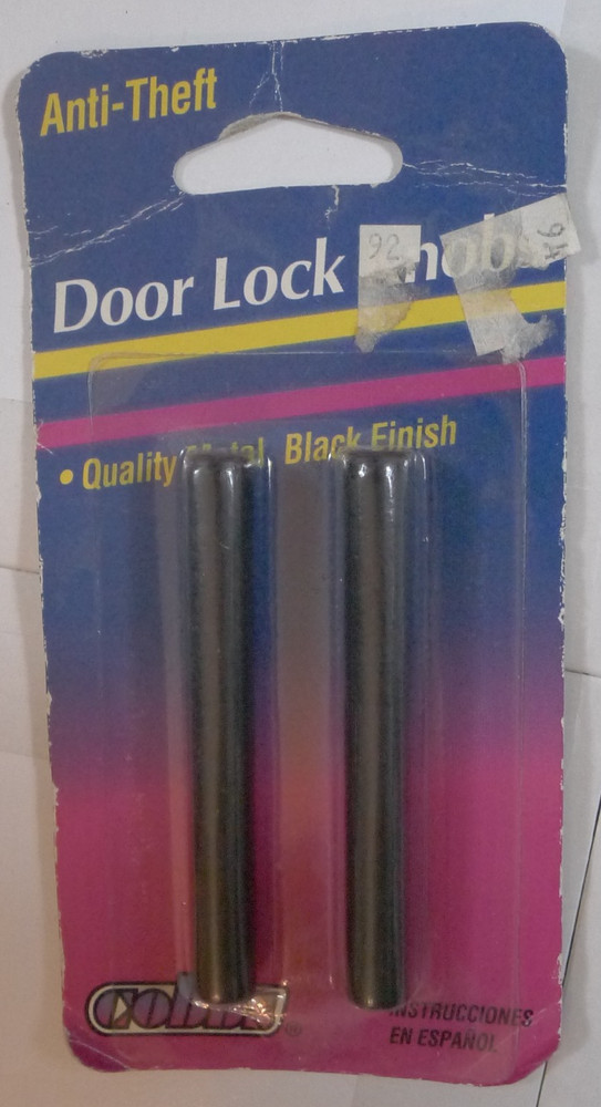 Cobbs Anti-Theft Universal Door Lock Knobs Black 3" - NOS NEW