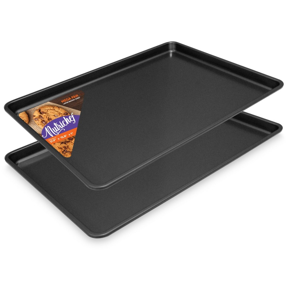 NutriChef Professional Home Kitchen Bake Pans Non-Stick Coated Layer Surface 2pc