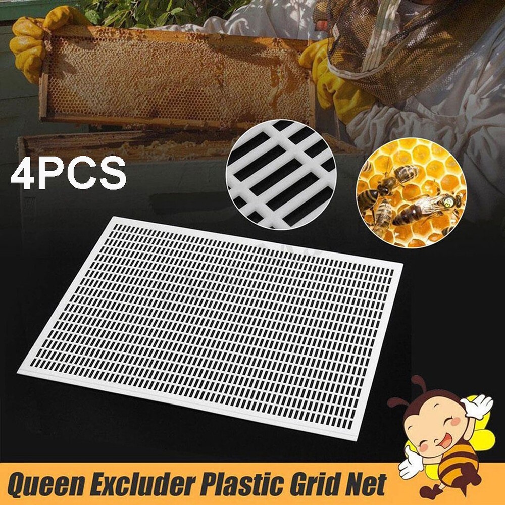 4PC 10 Frame Plastic Queen Bee Excluder, Separation Grid beekeeping Hive Tool US