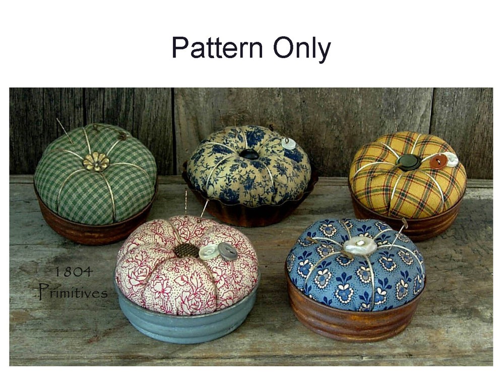 Primitive Zinc Lid Pincushion / Pinkeep PATTERN