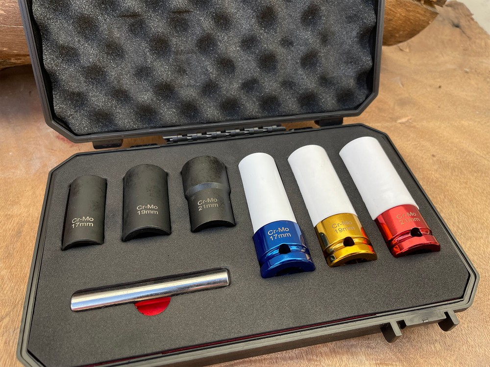 7pc Thin Wall Deep Impact Lug Nut & Twist Socket Set Bolt Extractor Stripped Nut