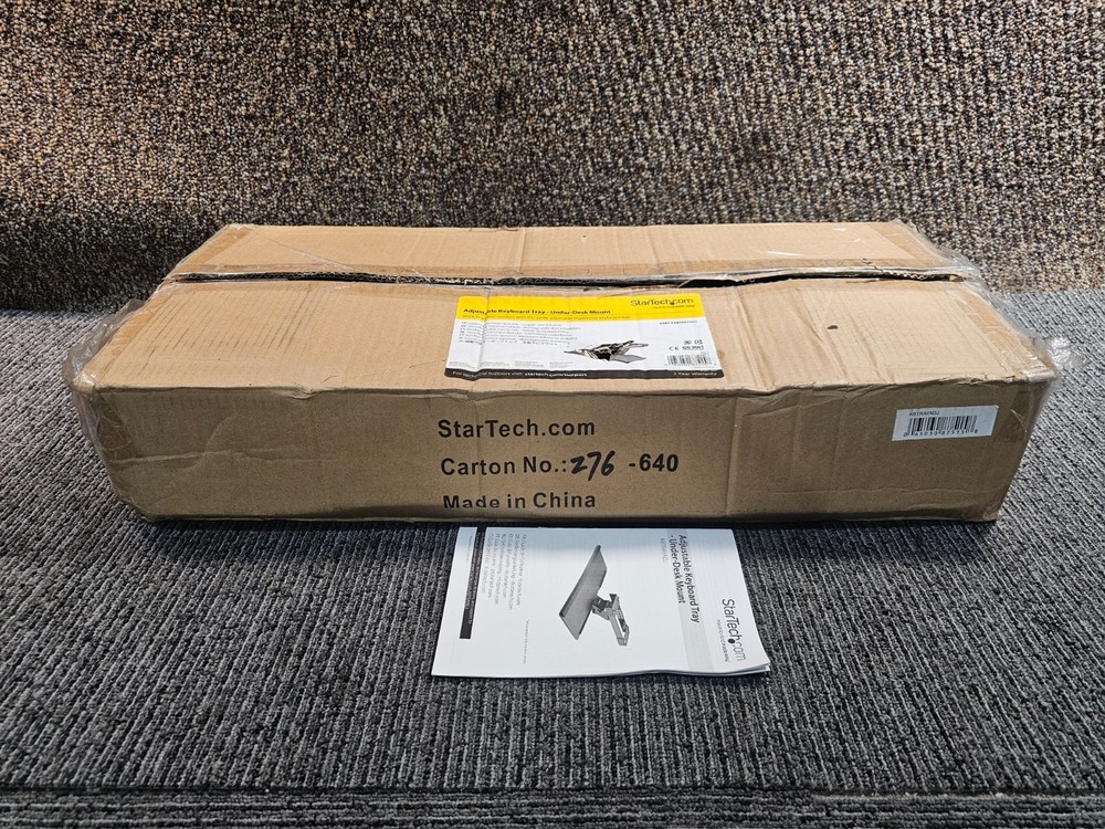 StarTech.com KBTRAYADJ Under Desk-Mount Keyboard Tray - 26.4” Wide - Adjustable