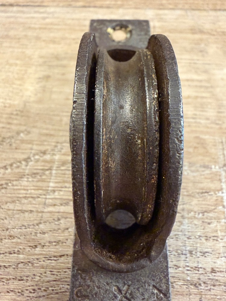 Two Antique Cast Iron, Brass Window Pulleys