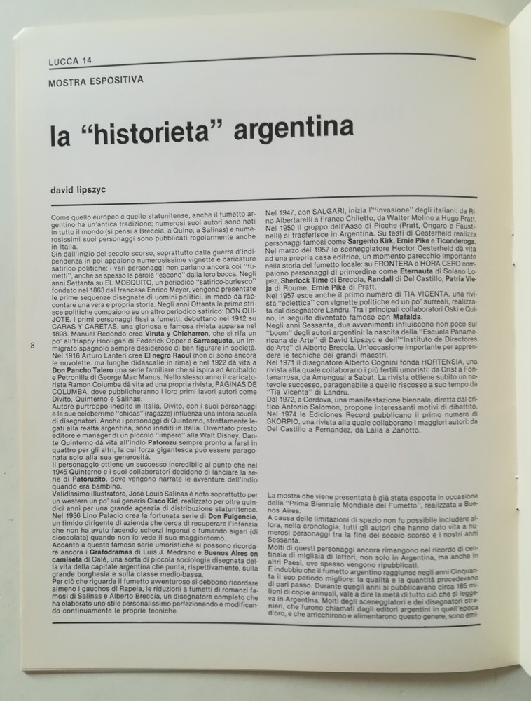 LUCCA COMICS 1980 SALONE INT. program CINEMA ANIMATION AND ILLUSTRATION