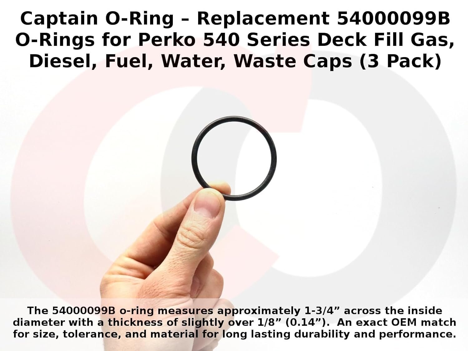 54000099B O-Rings for Perko 540 Series Deck Fill Caps Gas, Diesel, Water (3pk)
