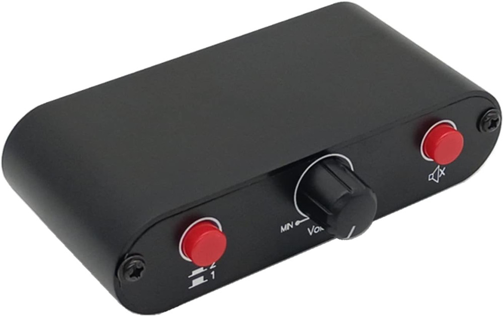 2-Way RCA Stereo Audio Switch Input Signal Source Switcher Selector Splitter Box